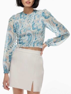 Aritzia Wilfred Tempest Blouse Buoy Blue Pastel Sage Green